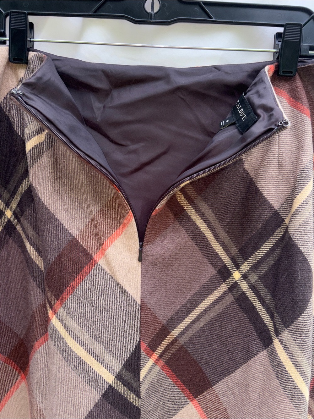 Talbots Brown Plaid Mini Skirt with Subtle Rust Accents - Picture 10 of 10